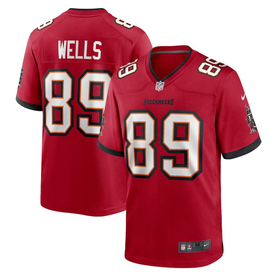 Men Tampa Bay Buccaneers #89 David Wells Nike Red Home Game Player NFL Jersey